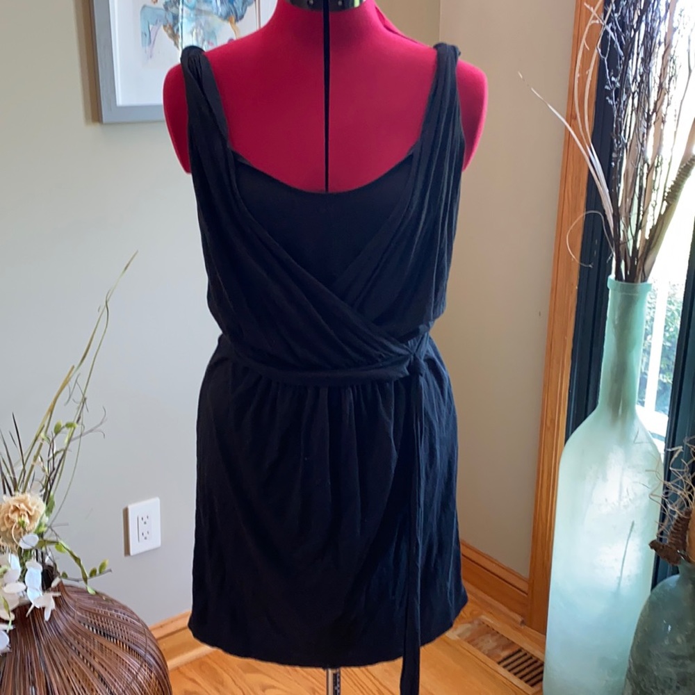 Loft Black faux wrap dress. Size 6
